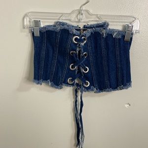 Denim corset